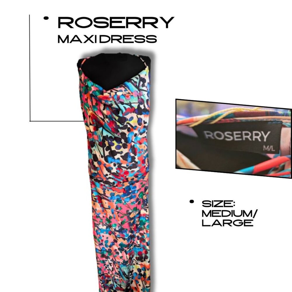 NWT Roserry Abstract Print Maxi Dress M/L